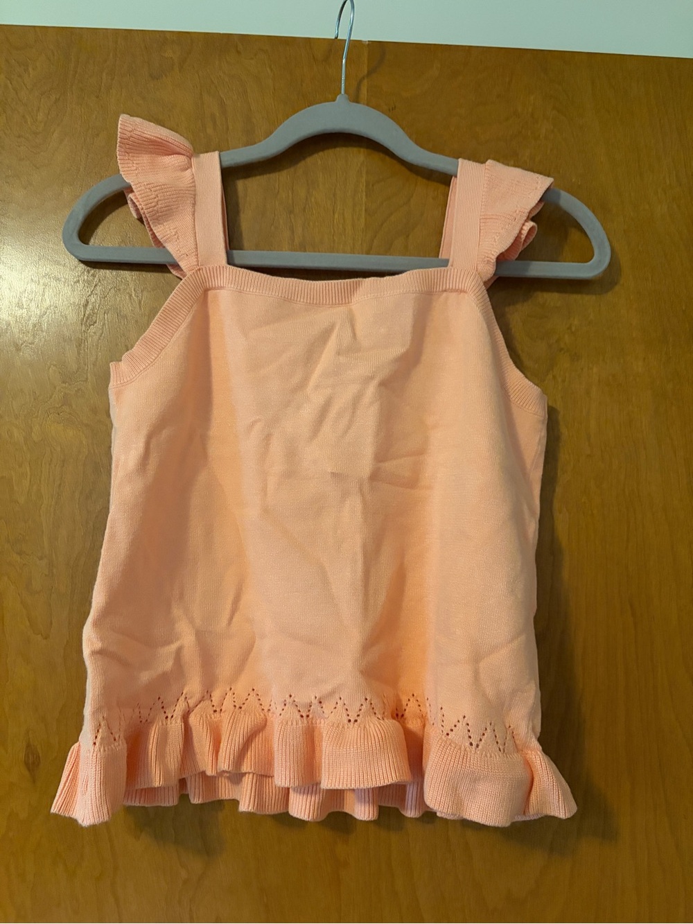 LOFT Peach Ruffle Strap Tank Top